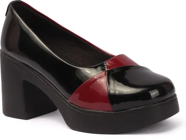 Black_Synthetic_Leather_Heels_For_Women