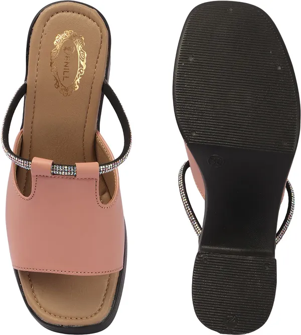 Pink_And_Black_Synthetic_Leather_Heels_For_Women