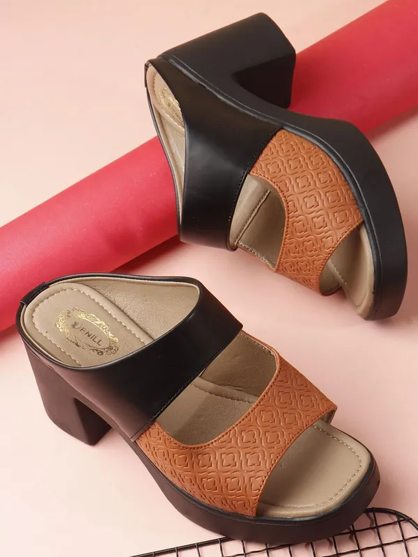 Tan_Synthetic_Leather_Heels_For_Women