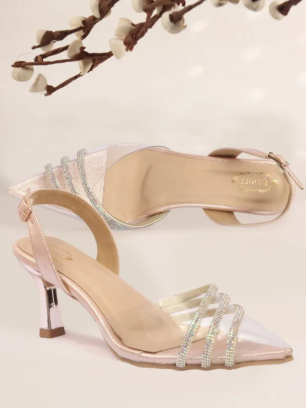 Pink_Synthetic_Leather_Heels_For_Women