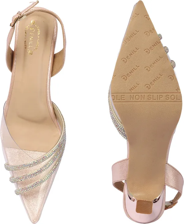 Pink_Synthetic_Leather_Heels_For_Women
