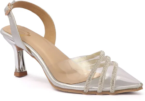 Silver_Synthetic_Leather_Heels_For_Women