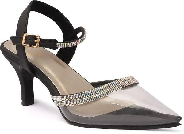 Black_Synthetic_Leather_Heels_For_Women