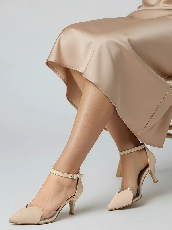 Beige_Synthetic_Leather_Heels_For_Women