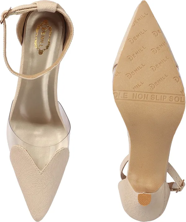 Beige_Synthetic_Leather_Heels_For_Women