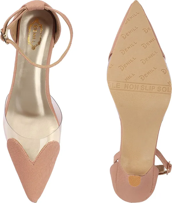 Pink_Synthetic_Leather_Heels_For_Women