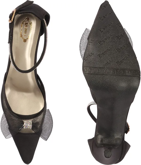 Black_Synthetic_Leather_Heels_For_Women