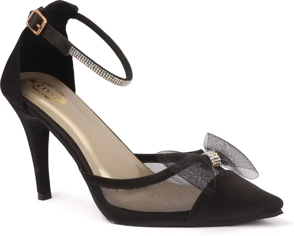 Black_Synthetic_Leather_Heels_For_Women