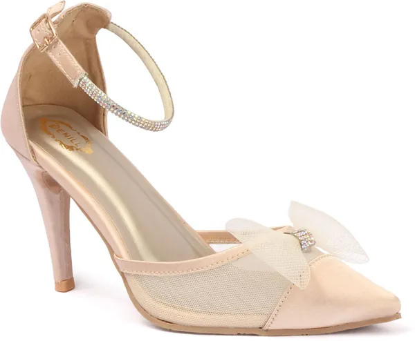 Gold_Synthetic_Leather_Heels_For_Women
