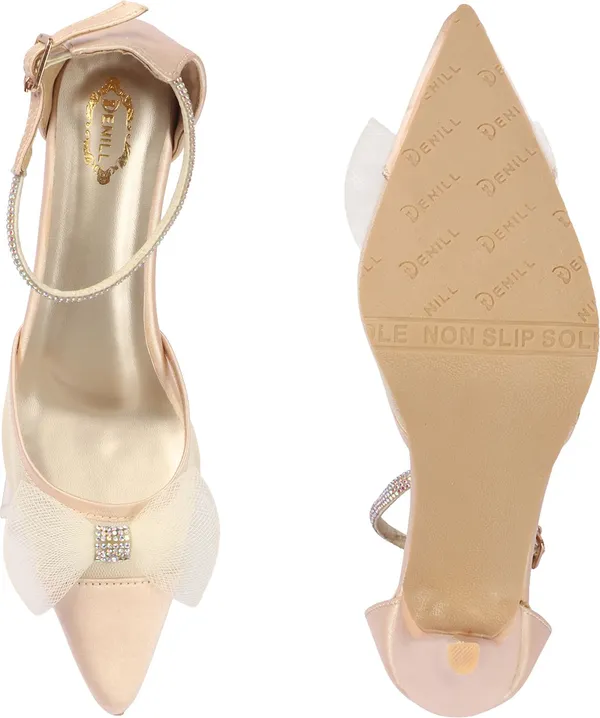 Gold_Synthetic_Leather_Heels_For_Women