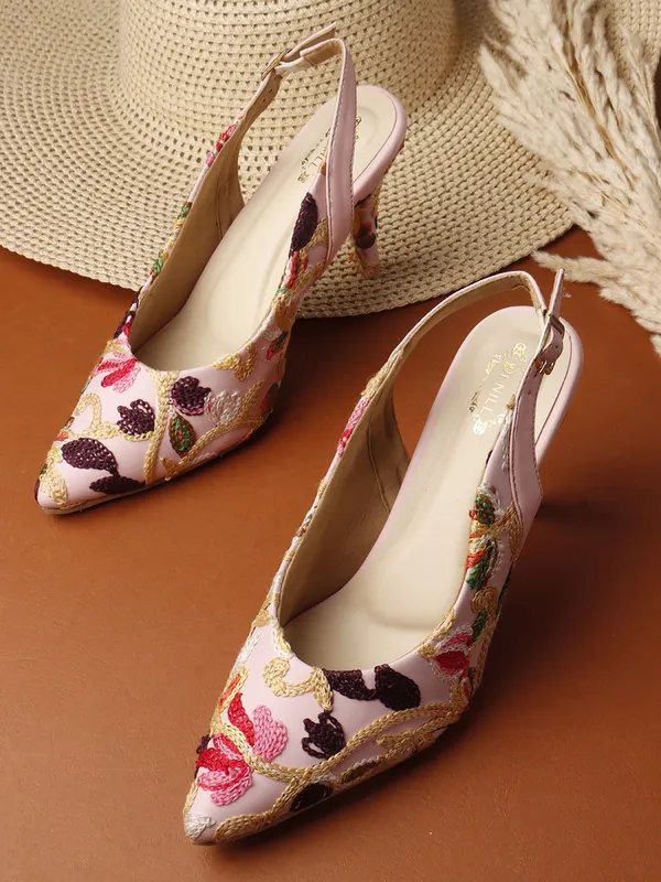 Pink_Synthetic_Leather_Heels_For_Women
