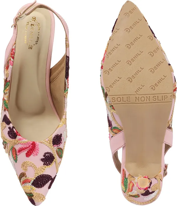 Pink_Synthetic_Leather_Heels_For_Women