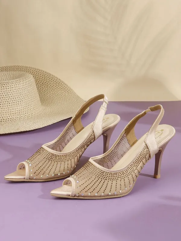 Gold_Synthetic_Leather_Heels_For_Women