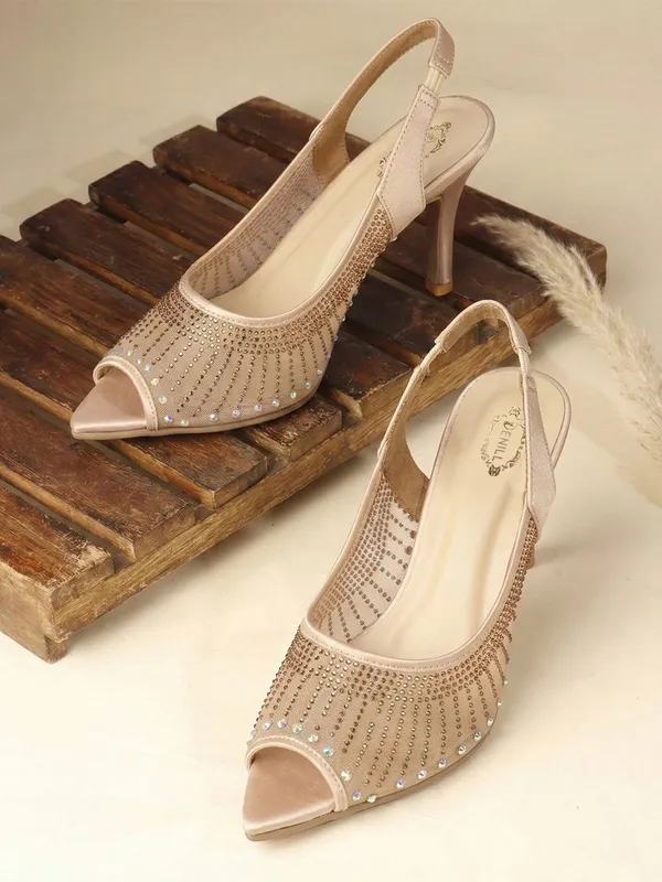 Gold_Synthetic_Leather_Heels_For_Women