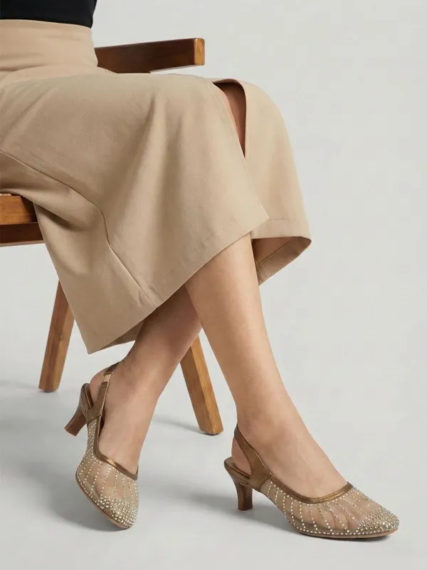 Copper_Synthetic_Leather_Heels_For_Women