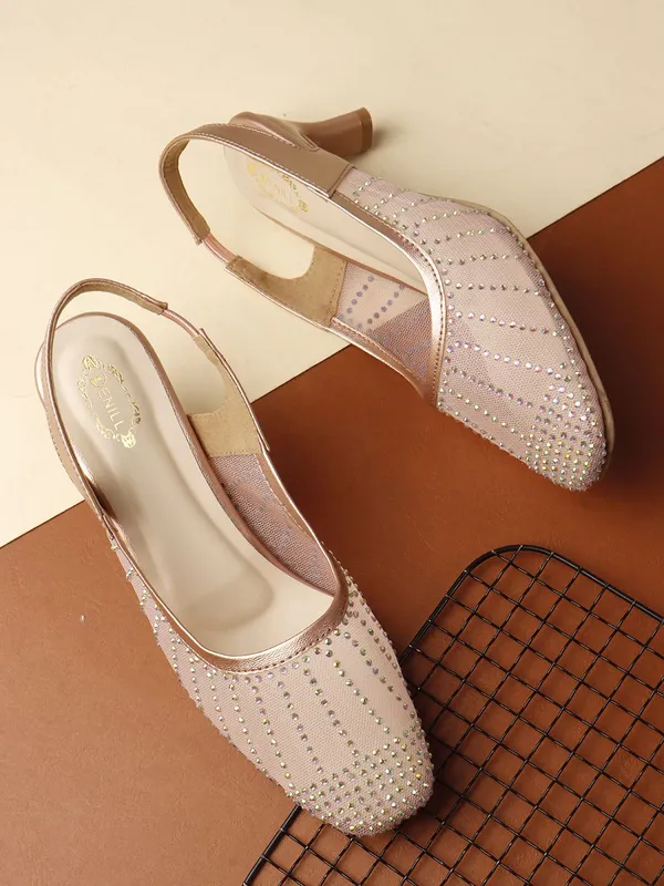 Gold_Synthetic_Leather_Heels_For_Women