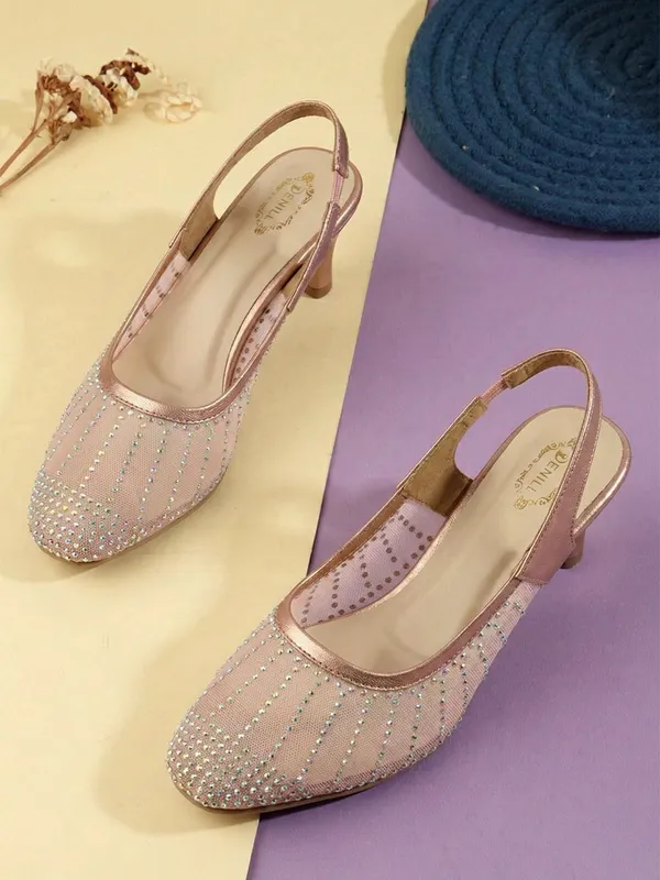 Gold_Synthetic_Leather_Heels_For_Women