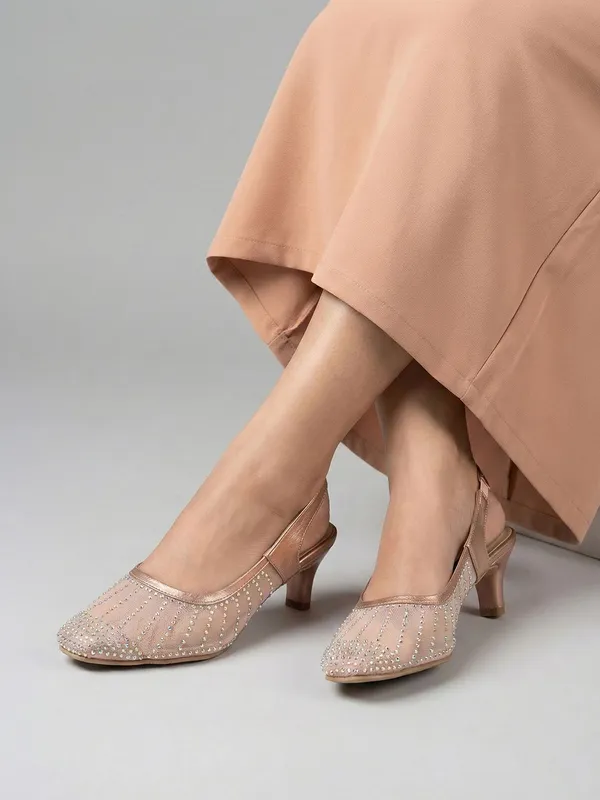 Gold_Synthetic_Leather_Heels_For_Women