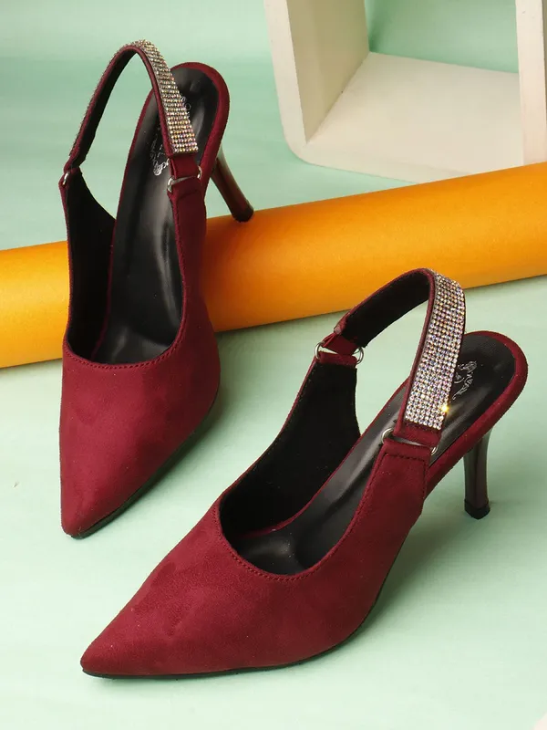 Maroon_Suede_Heels_For_Women