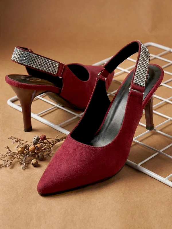 Maroon_Suede_Heels_For_Women