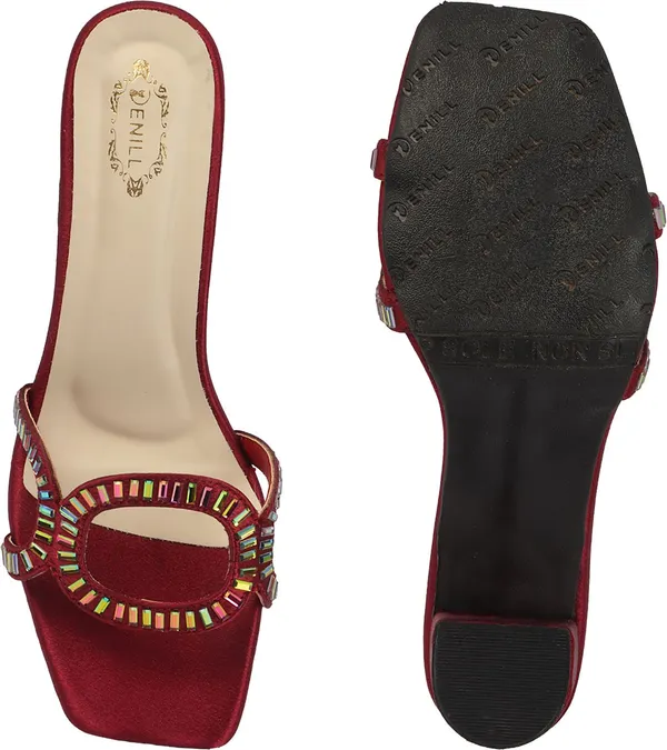 Maroon_Synthetic_Leather_Heels_For_Women