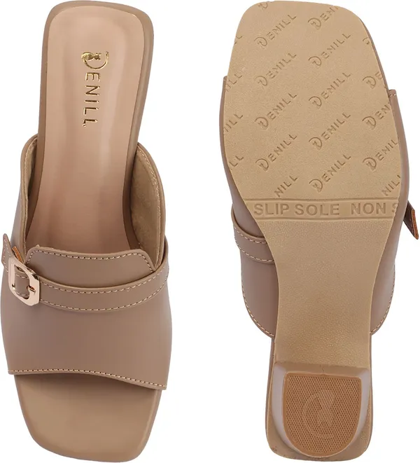 Beige_Synthetic_Leather_Heels_For_Women