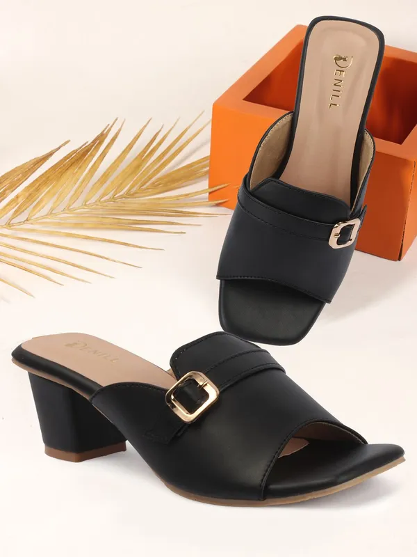 Black_Synthetic_Leather_Heels_For_Women