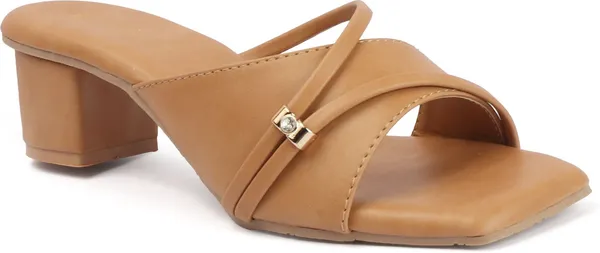 Beige_Synthetic_Leather_Heels_For_Women