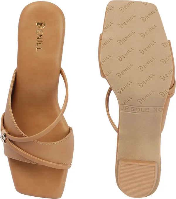 Beige_Synthetic_Leather_Heels_For_Women