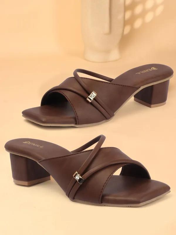 Brown_Synthetic_Leather_Heels_For_Women