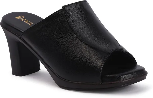Black_Synthetic_Leather_Heels_For_Women