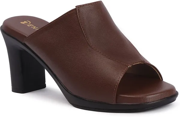 Brown_Synthetic_Leather_Heels_For_Women