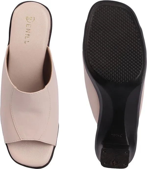 Beige_Synthetic_Leather_Heels_For_Women