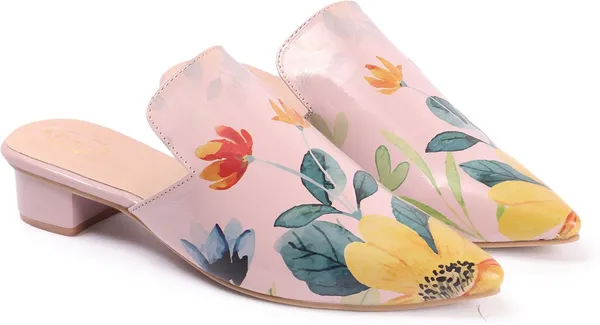 Pink_Synthetic_Leather_Heels_For_Women
