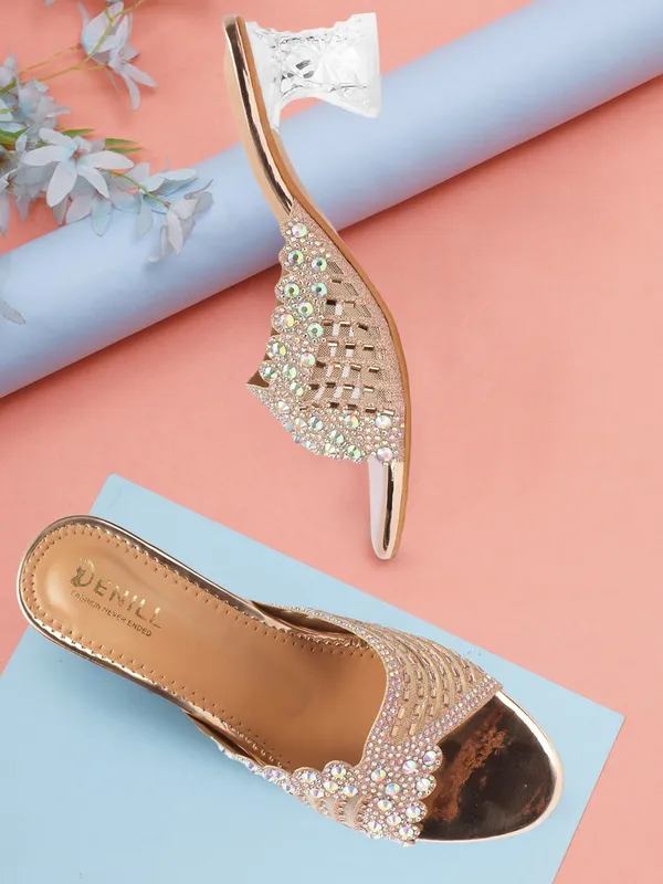 Copper_Synthetic_Heels_For_Women