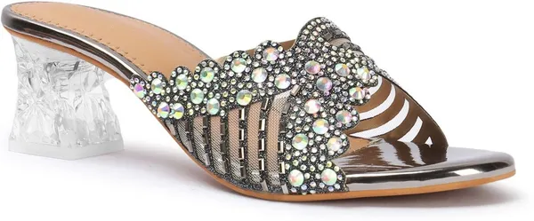 Grey_Synthetic_Heels_For_Women