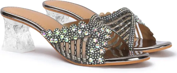 Grey_Synthetic_Heels_For_Women