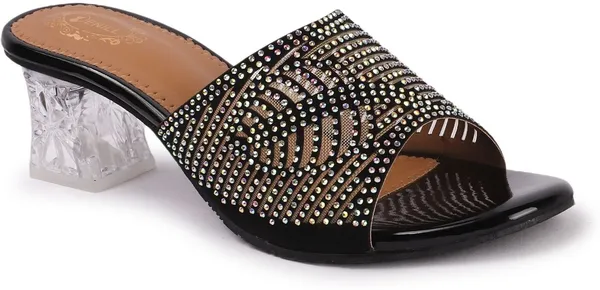 Black_Synthetic_Leather_Heels_For_Women