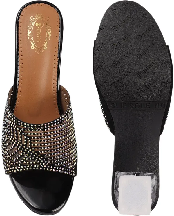 Black_Synthetic_Leather_Heels_For_Women