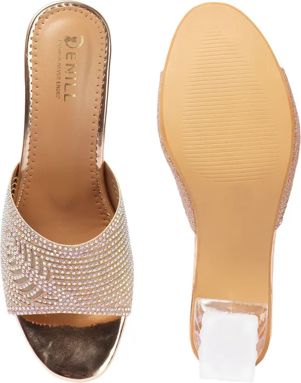 Peach_Synthetic_Leather_Heels_For_Women