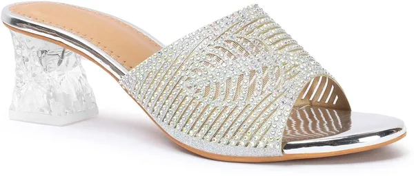 Silver_Synthetic_Leather_Heels_For_Women