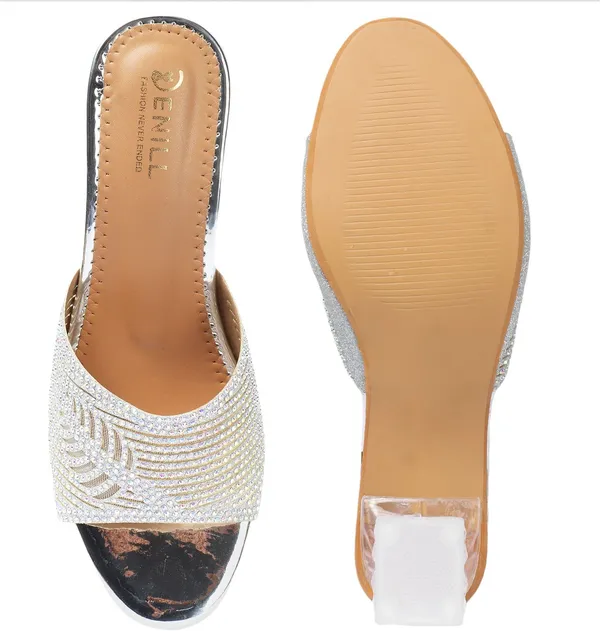 Silver_Synthetic_Leather_Heels_For_Women