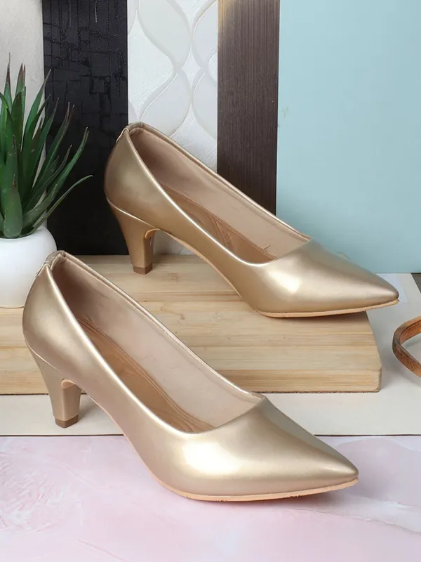 Gold_Fabric_Heels_For_Women