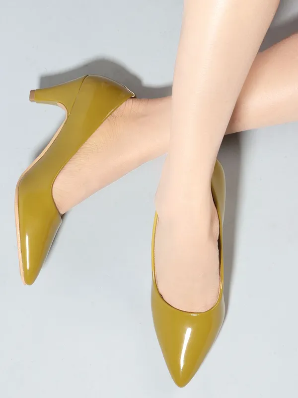 Yellow_Fabric_Heels_For_Women