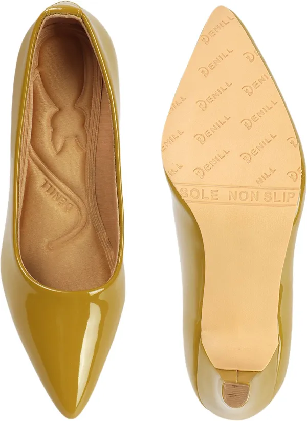 Yellow_Fabric_Heels_For_Women