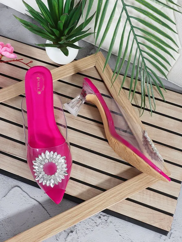 Pink_Synthetic_Heels_For_Women