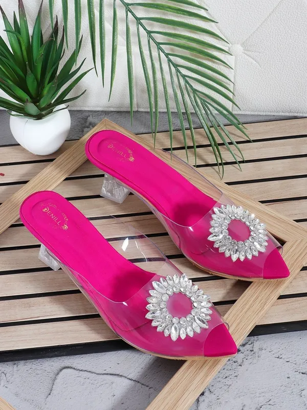 Pink_Synthetic_Heels_For_Women