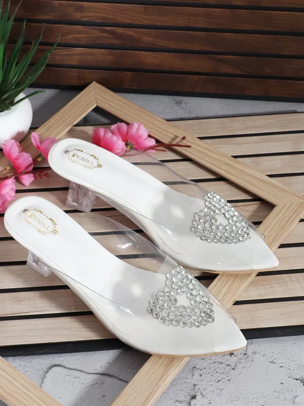 White_Synthetic_Heels_For_Women