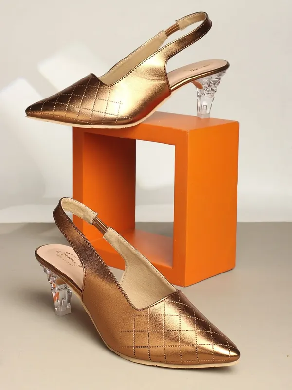 Copper_Synthetic_Leather_Heels_For_Women