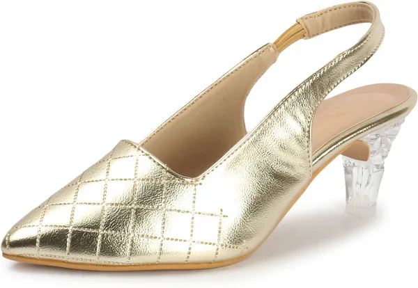 Gold_Synthetic_Leather_Heels_For_Women